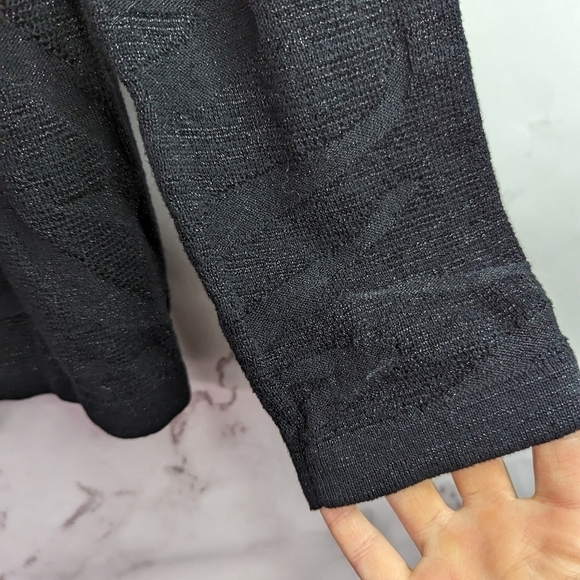 Chicos Cardigan Black Sparkle Size Small 0 Women Sweater Metallic Animal Zebra - Picture 5 of 10